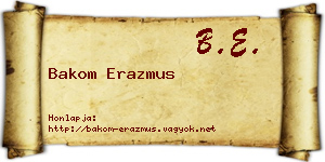 Bakom Erazmus névjegykártya